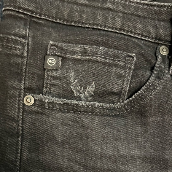 AG Adriano Goldschmeid Stevie Ankle Slim Straight Faded Black Distressed Size 31 - Picture 6 of 12